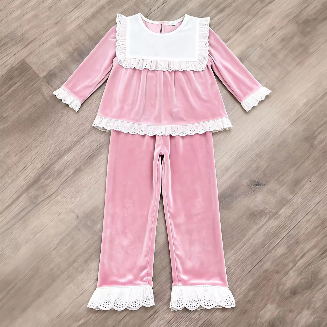 Pink Velvet Pant Set