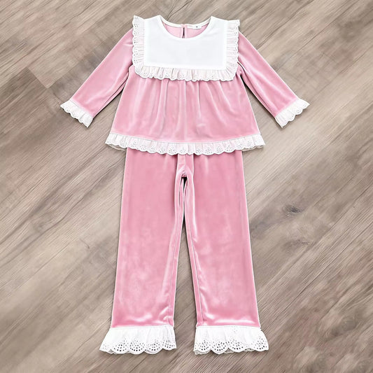 Pink Velvet Pant Set